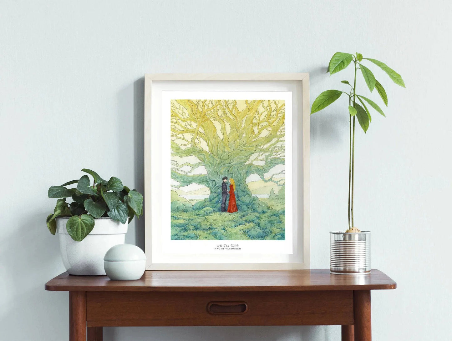 Watercolor art print titled "As You Wish" by Naomi VanDoren featuring a whimsical, colorful watercolor painting.