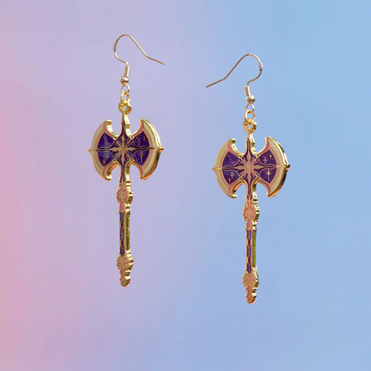 Celestial Armory - Meteor Axe Enamel Earrings