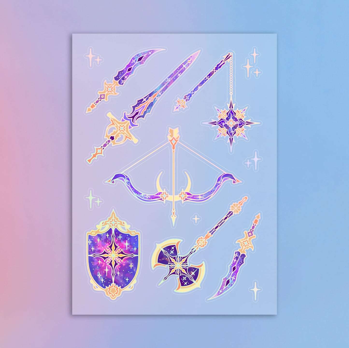 Celestial Armory Holographic Clear Sticker Sheet