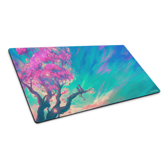 XL Friendship is Magic desk and gaming playmat featuring Foxdragon design by Naomi Van Doren, 36x18 inches.