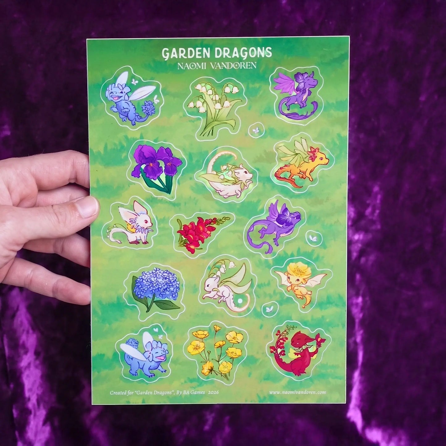 Garden Dragons Soft Touch Sticker Sheet