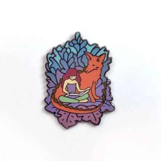 Limited edition Foxdragon enamel pin by Naomi VanDoren, featuring a whimsical dragon design from GenCon 2020.