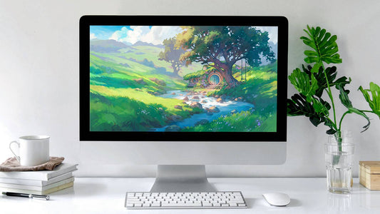 Green Meadows HD ultra-wide desktop wallpaper by Naomi VanDoren featuring vibrant green fields and serene landscapes.