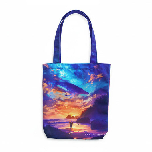 Moonstone Beach tote bag by Naomi VanDoren featuring a scenic beach design and sturdy handles for everyday use.