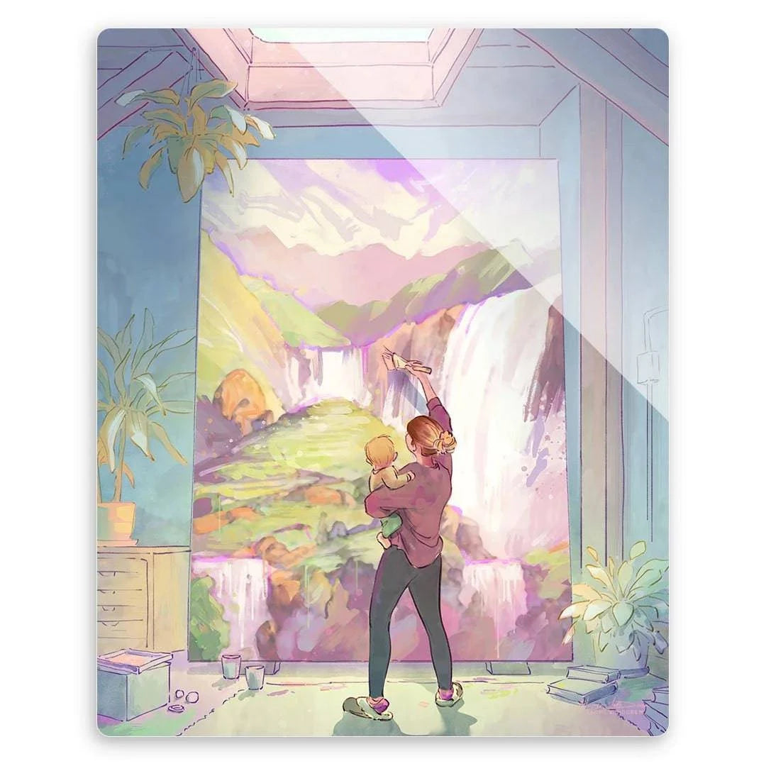 Time to Create art print by Naomi VanDoren featuring colorful, inspiring artwork on a metal surface.