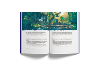 Softcover mockup of "Anira and the Spirit of Magic" illustrated novel by Naomi VanDoren, featuring a colorful fantasy book cover.