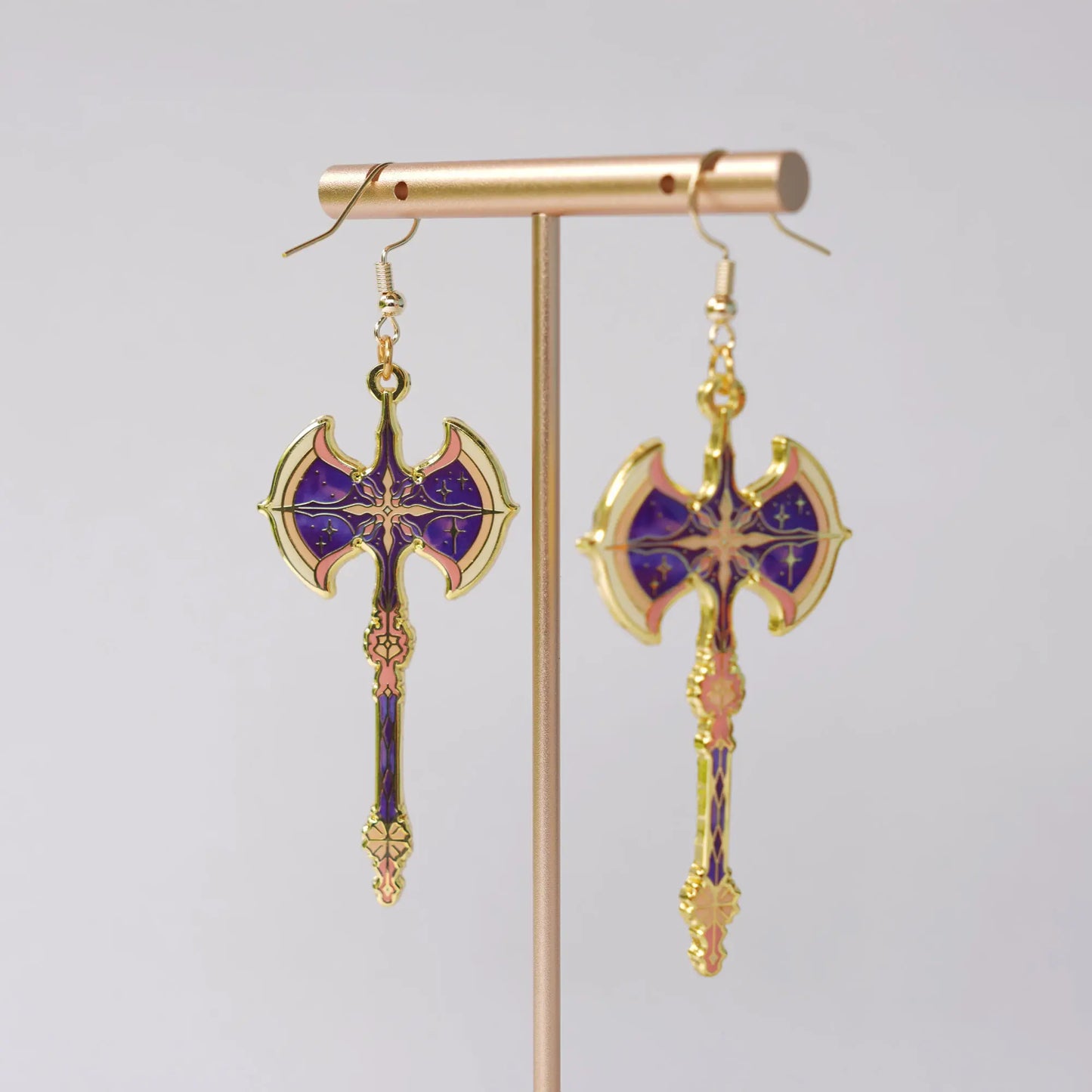 Celestial Armory - Meteor Axe Enamel Earrings