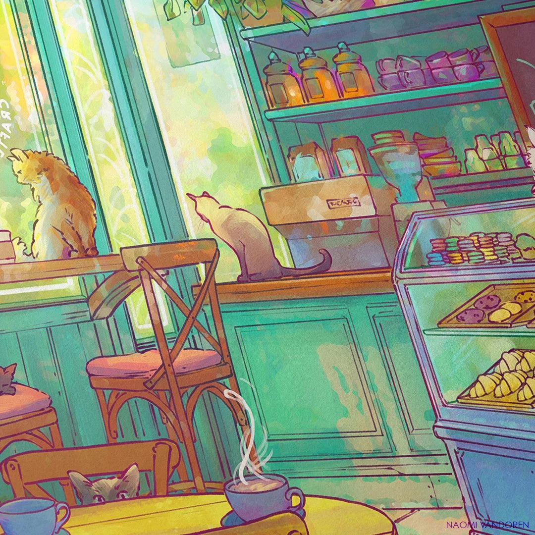 Cat Cafe - Art Print