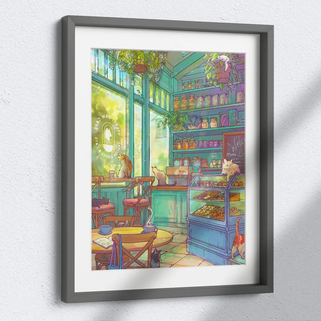 Cat Cafe - Art Print