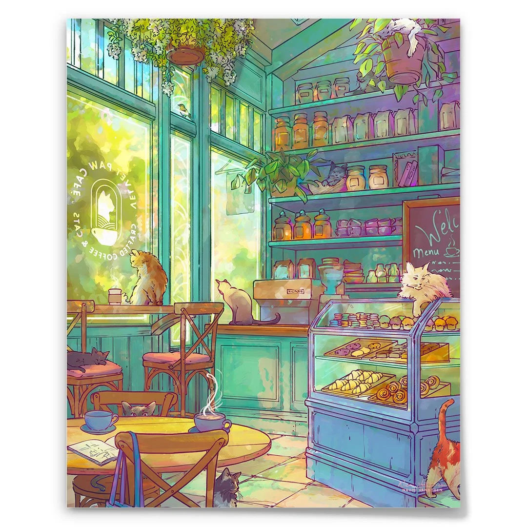 Cat Cafe - Art Print