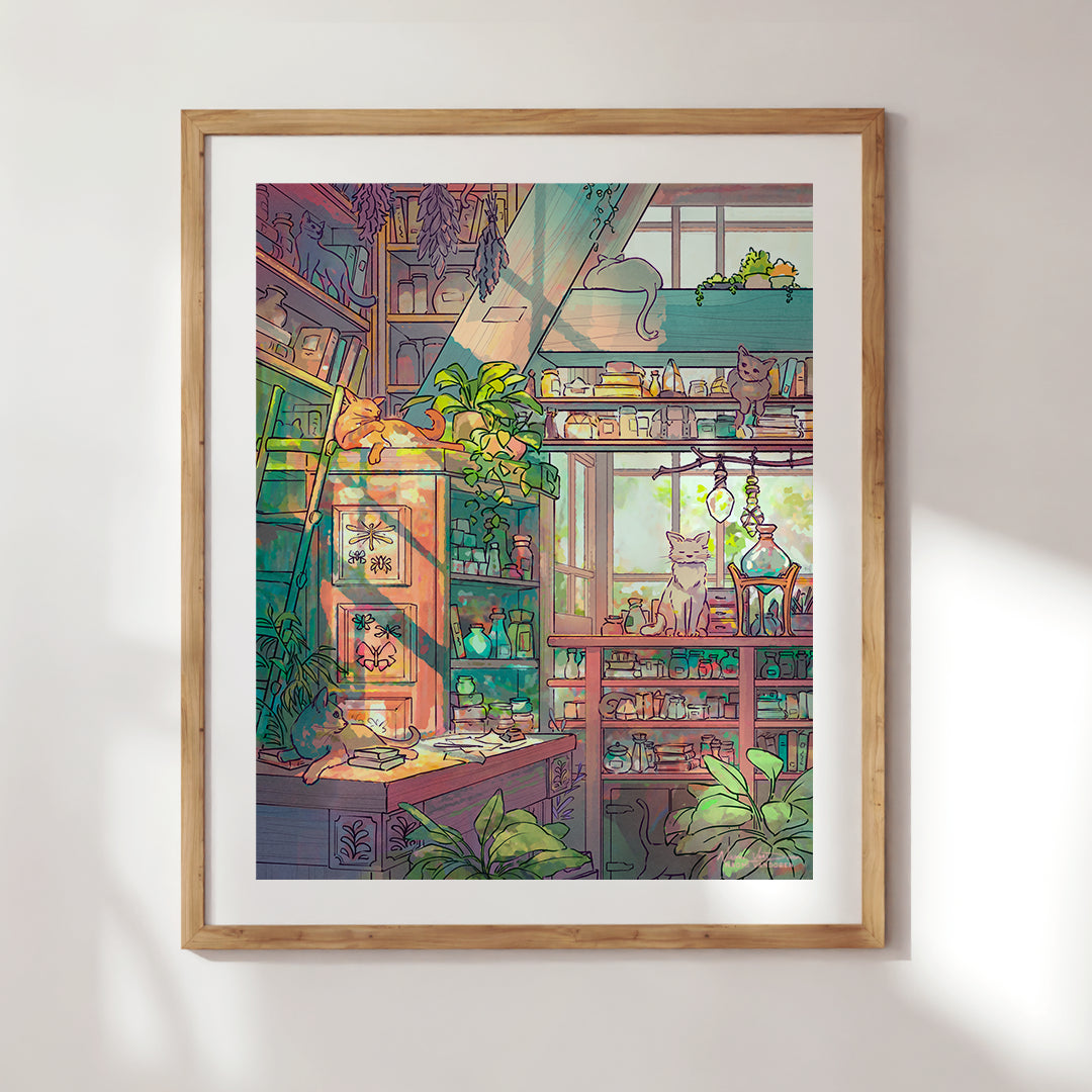 Cat Shop Apothecary - Art Print