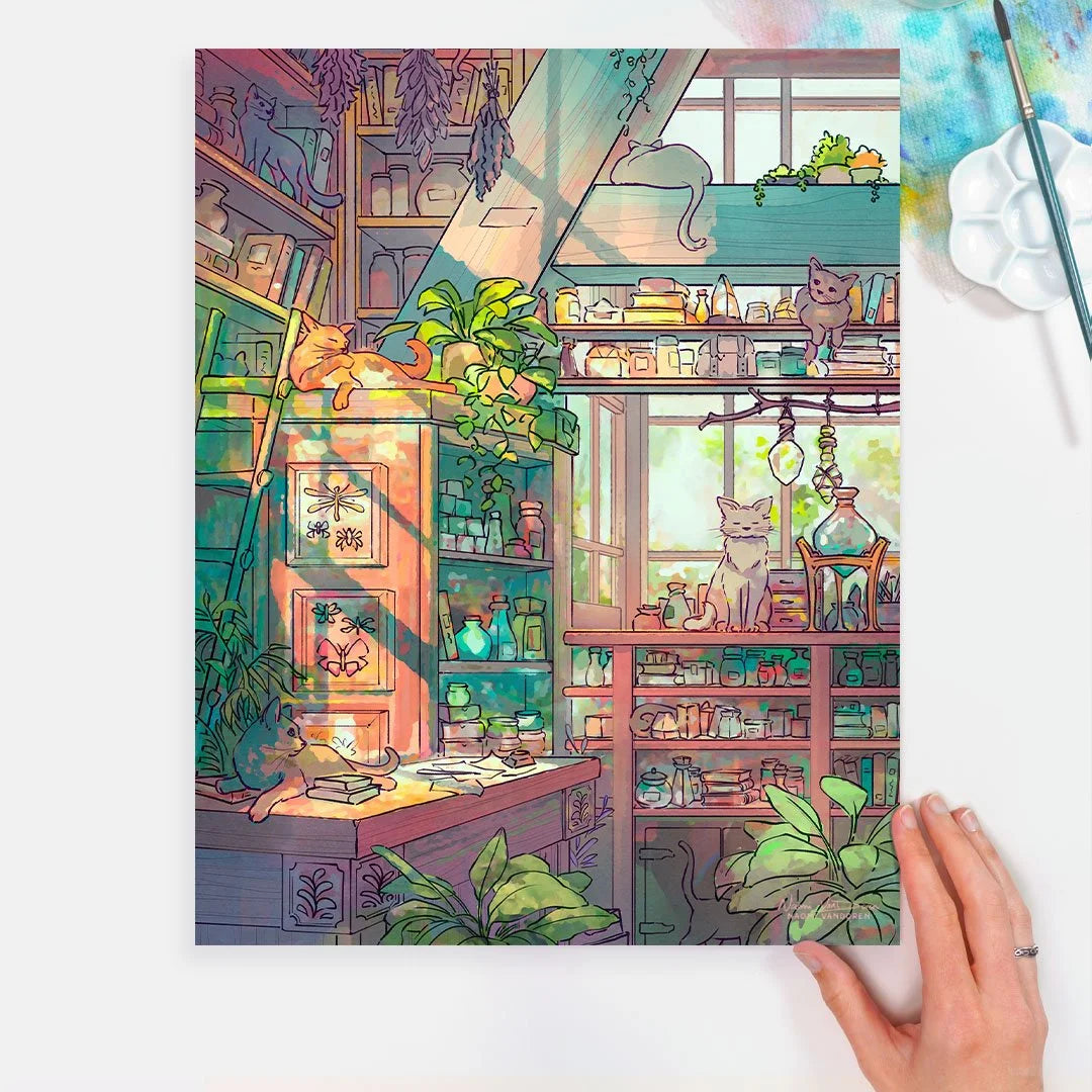 Cat Shop Apothecary - Art Print