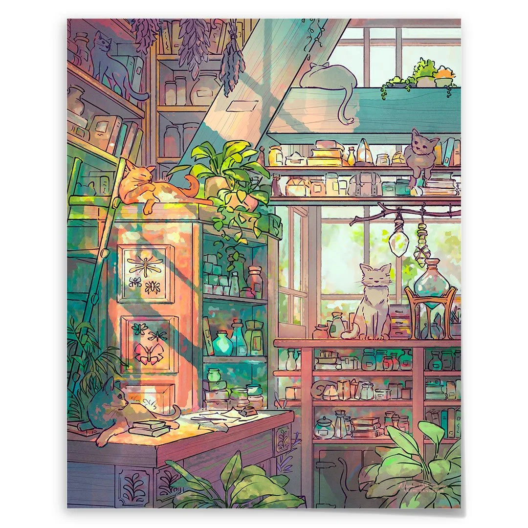 Cat Shop Apothecary - Art Print