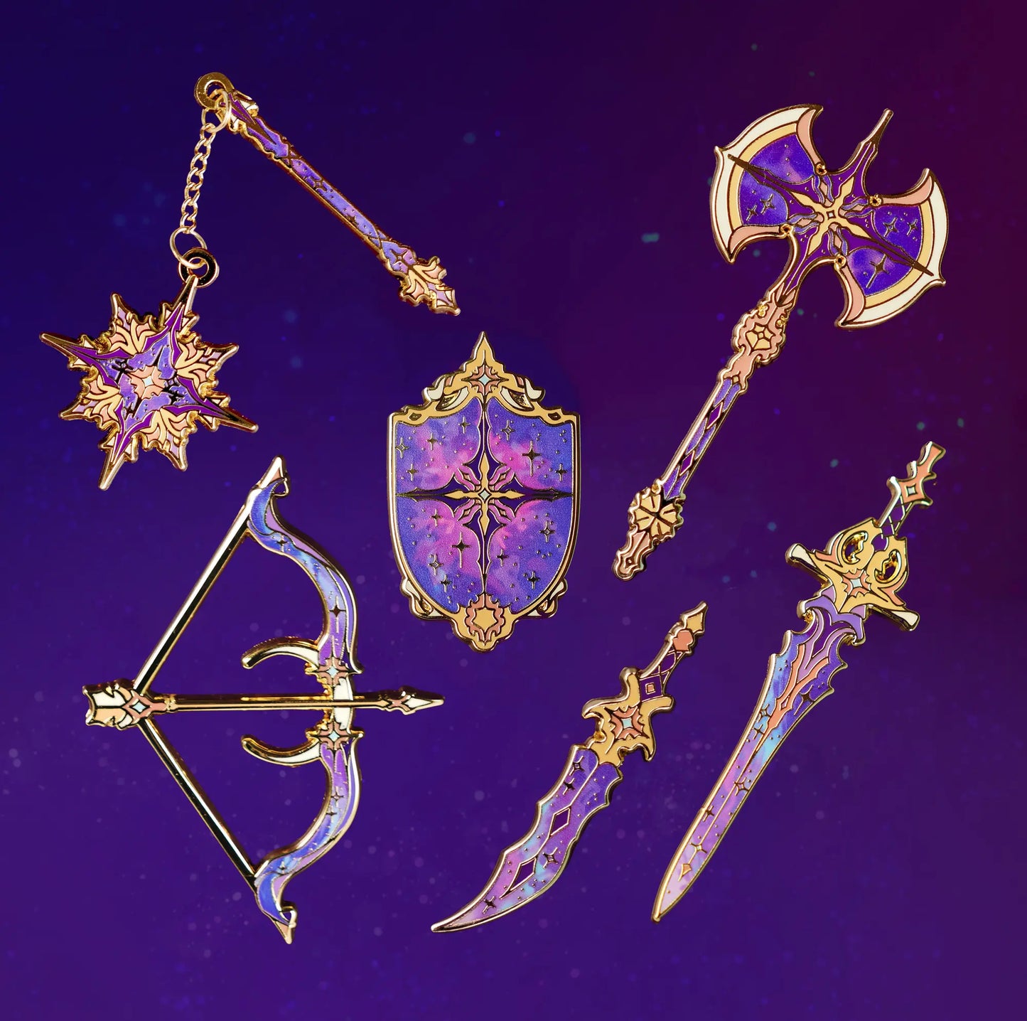 Celestial Armory Enamel Pins Complete 6-Pin Collection