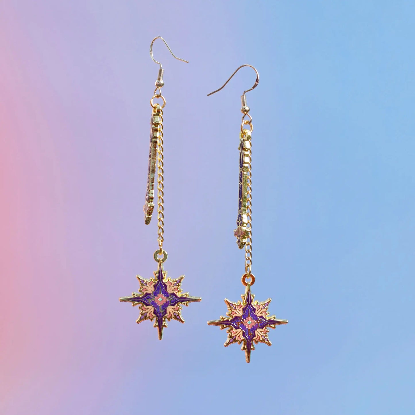 Celestial Armory - Star Flail Enamel Earrings