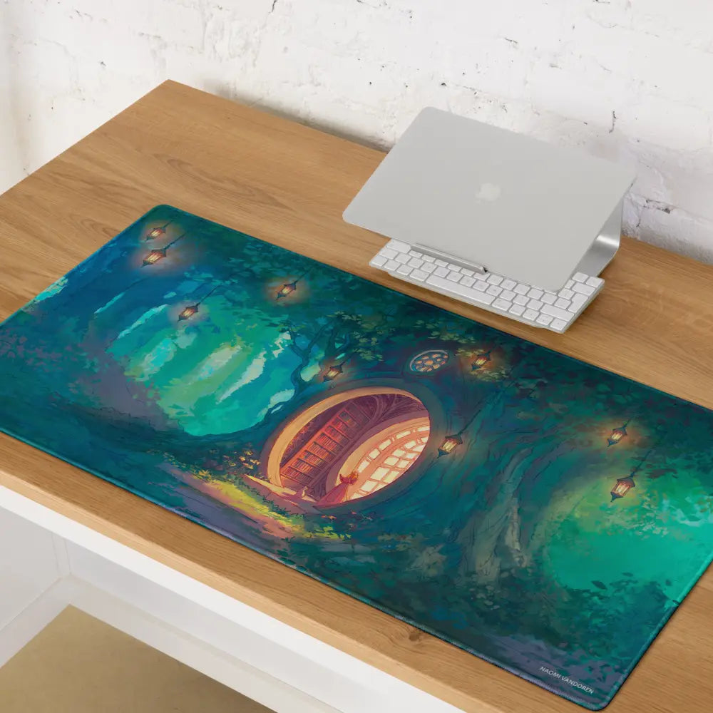 Forest Library - Desk & Gaming Playmat