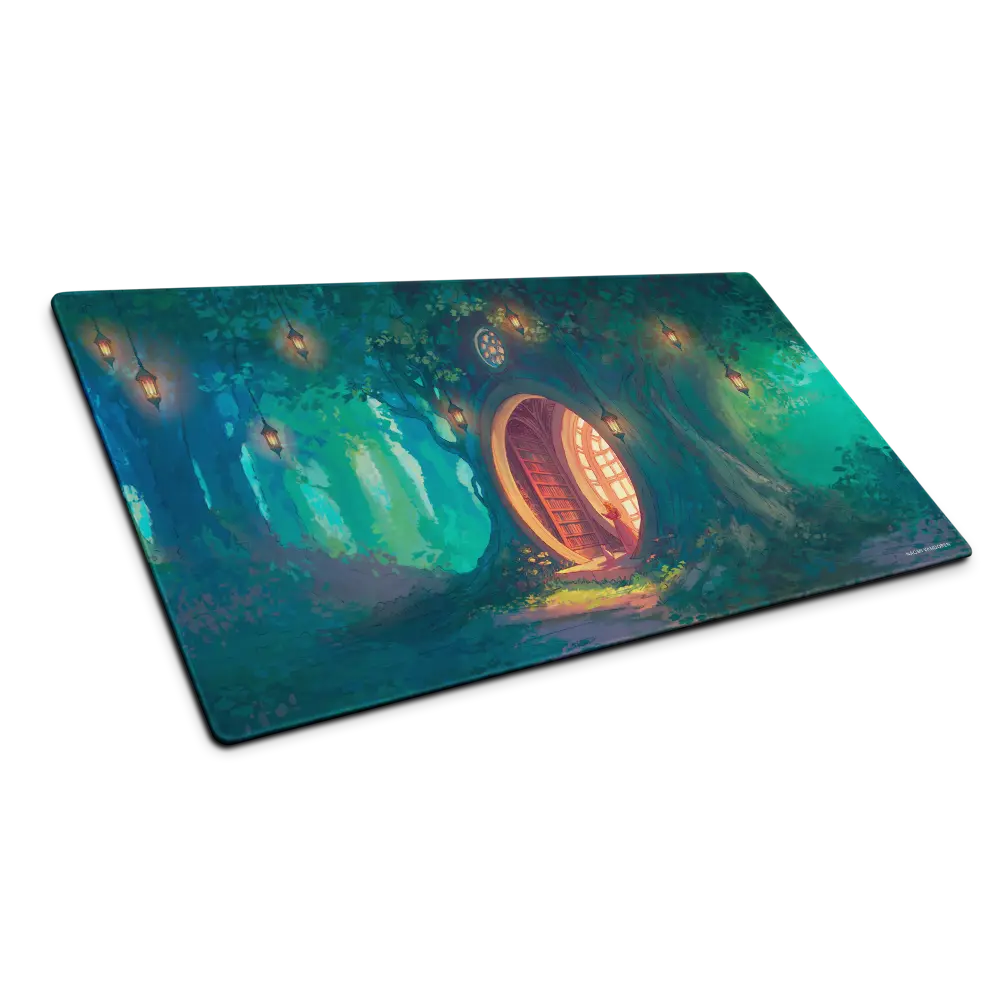 Forest Library - Desk & Gaming Playmat