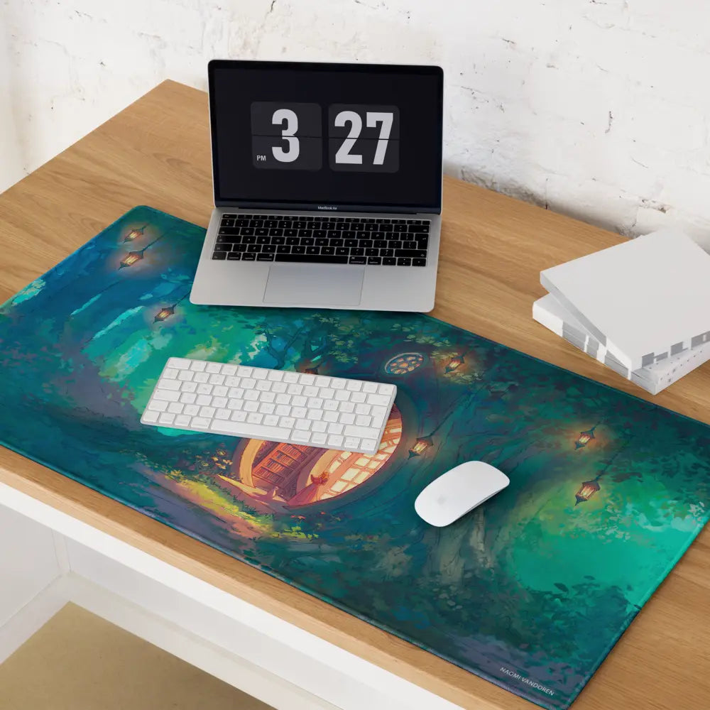 Forest Library - Desk & Gaming Playmat