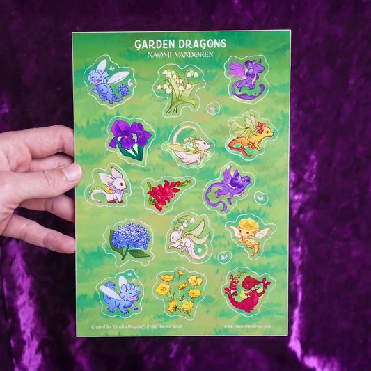 Garden Dragons Soft Touch Sticker Sheet