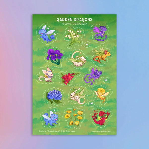 Garden Dragons Soft Touch Sticker Sheet