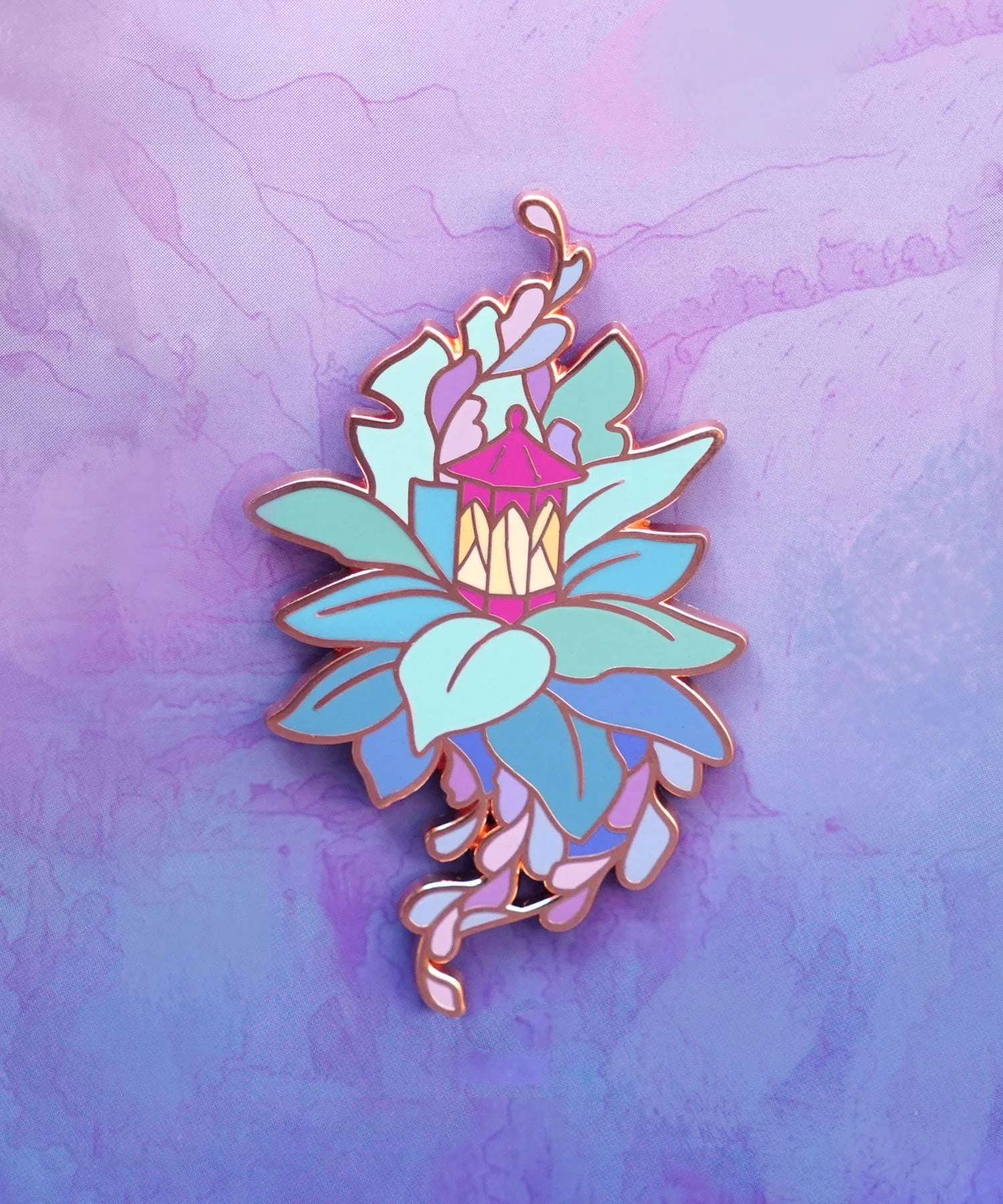Lantern And Leaves - Enamel Pin