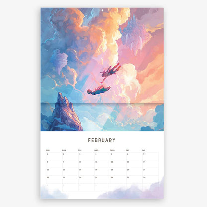 2026 wall calendar featuring fantasy art by Naomi VanDoren with vibrant, imaginative illustrations for each month.