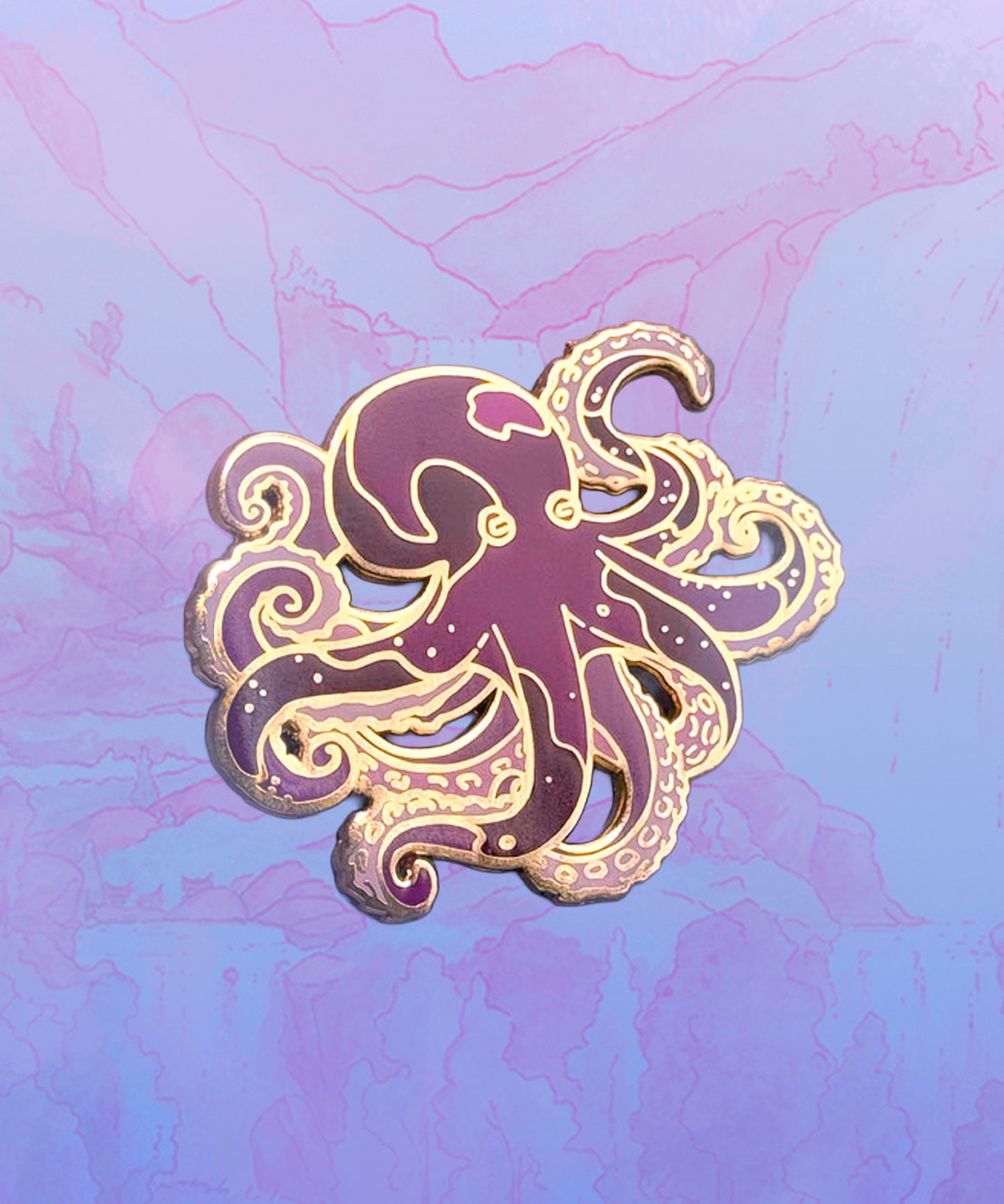 Purple Octopus - Enamel Pin