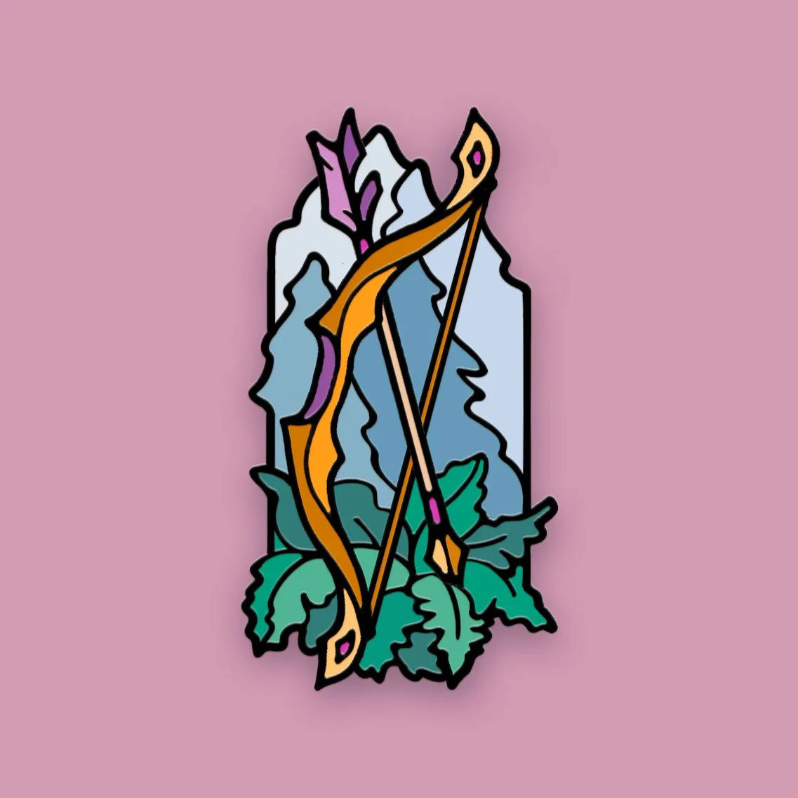 Floral Bow and Arrow - Enamel Pin [Limited Edition - GenCon 2024 Pin Bazaar]