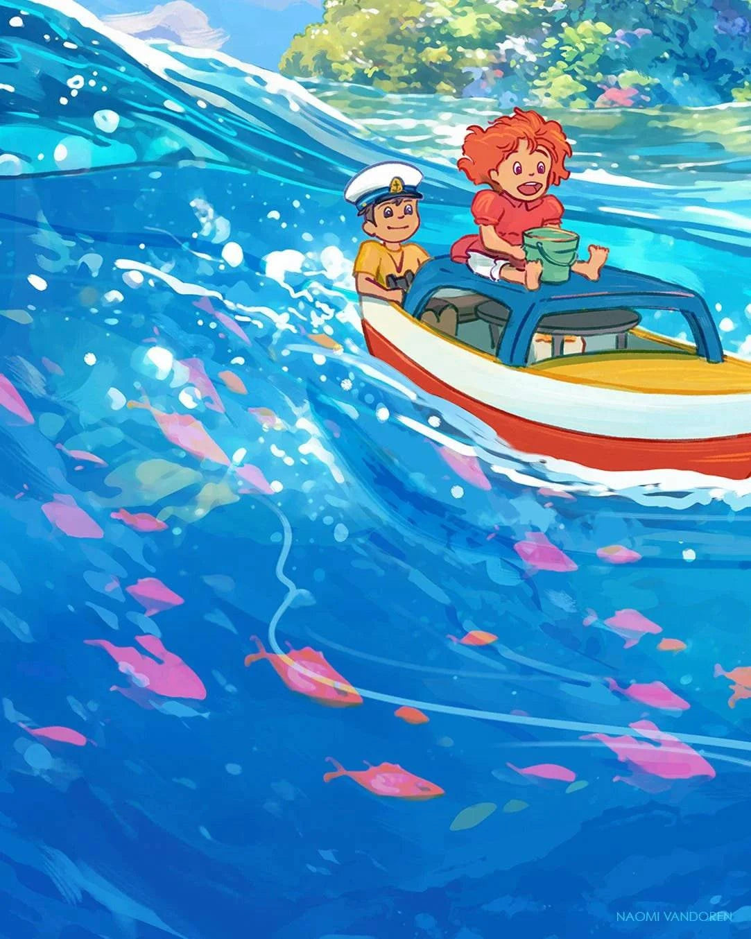 Through the Waves - Art Print – Naomi VanDoren | Adventure Art & Stories