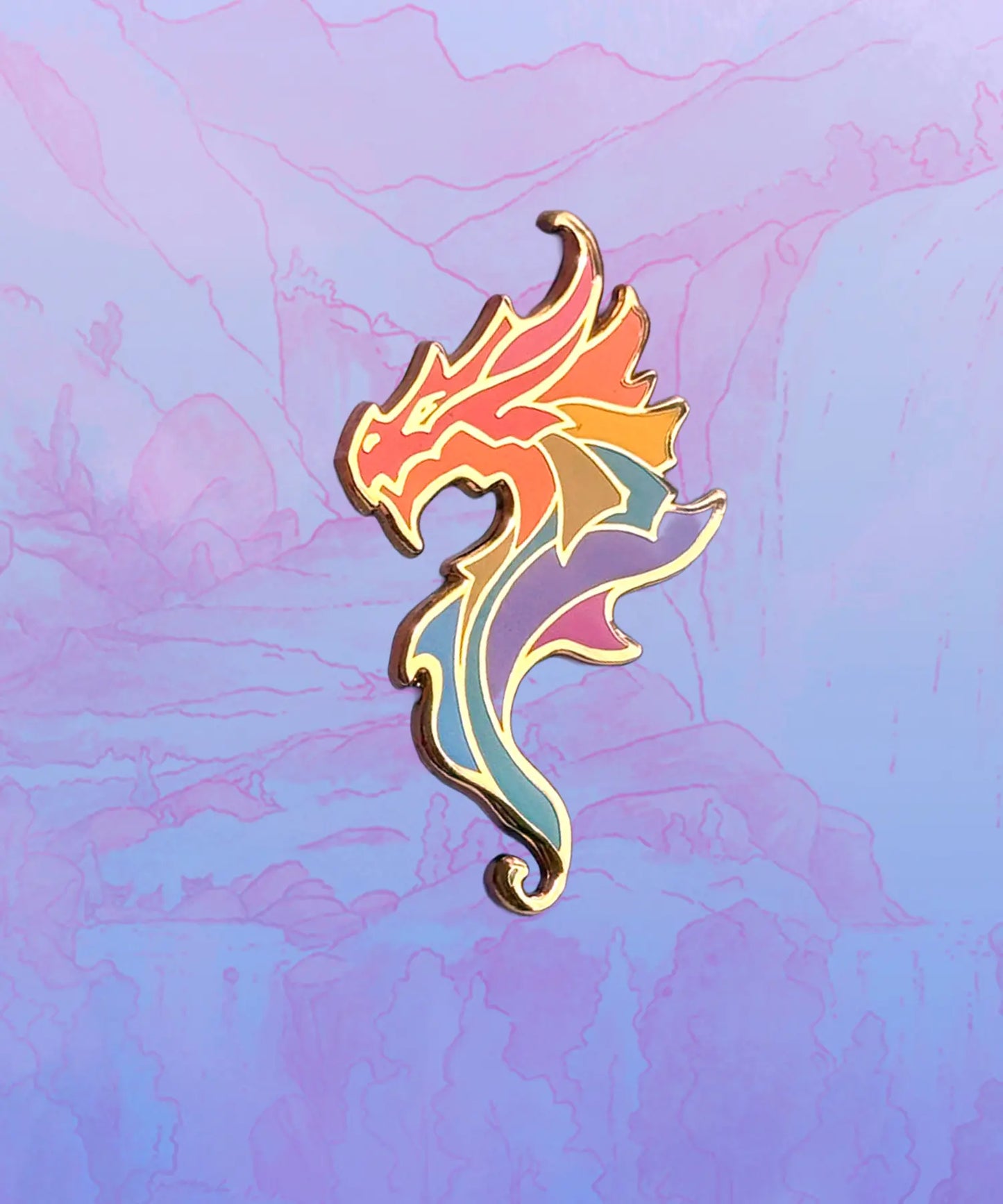 Rainbow Dragon - Enamel Pin