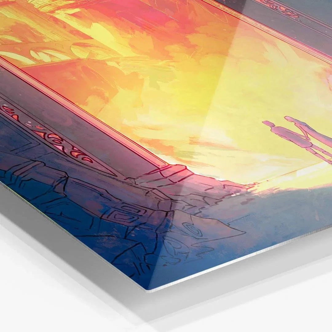Reunion art print by Naomi VanDoren featuring a colorful, detailed metal-inspired design on a web display.