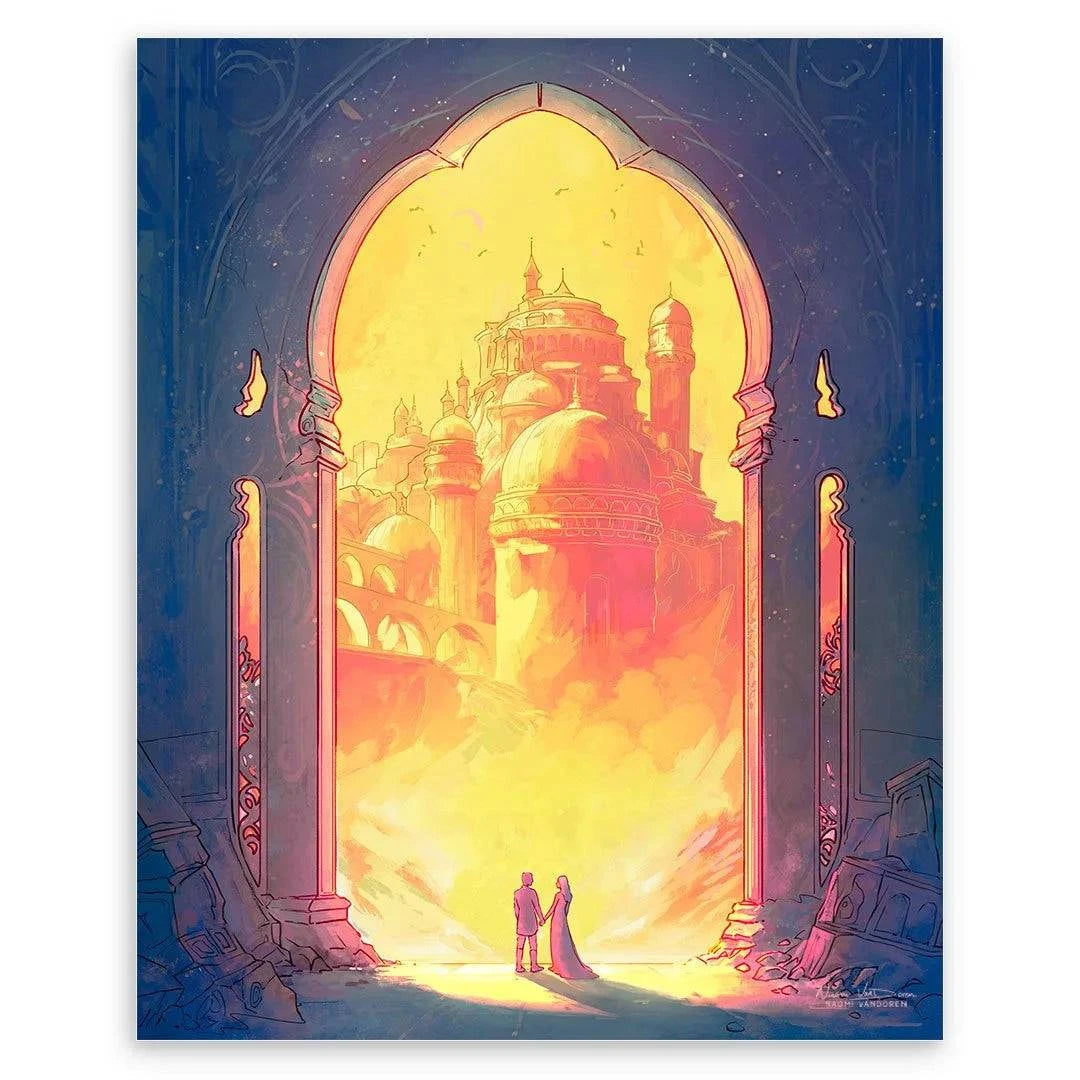 Reunion art print by Naomi VanDoren featuring vibrant colors and detailed illustrations, perfect for wall decor or framing.