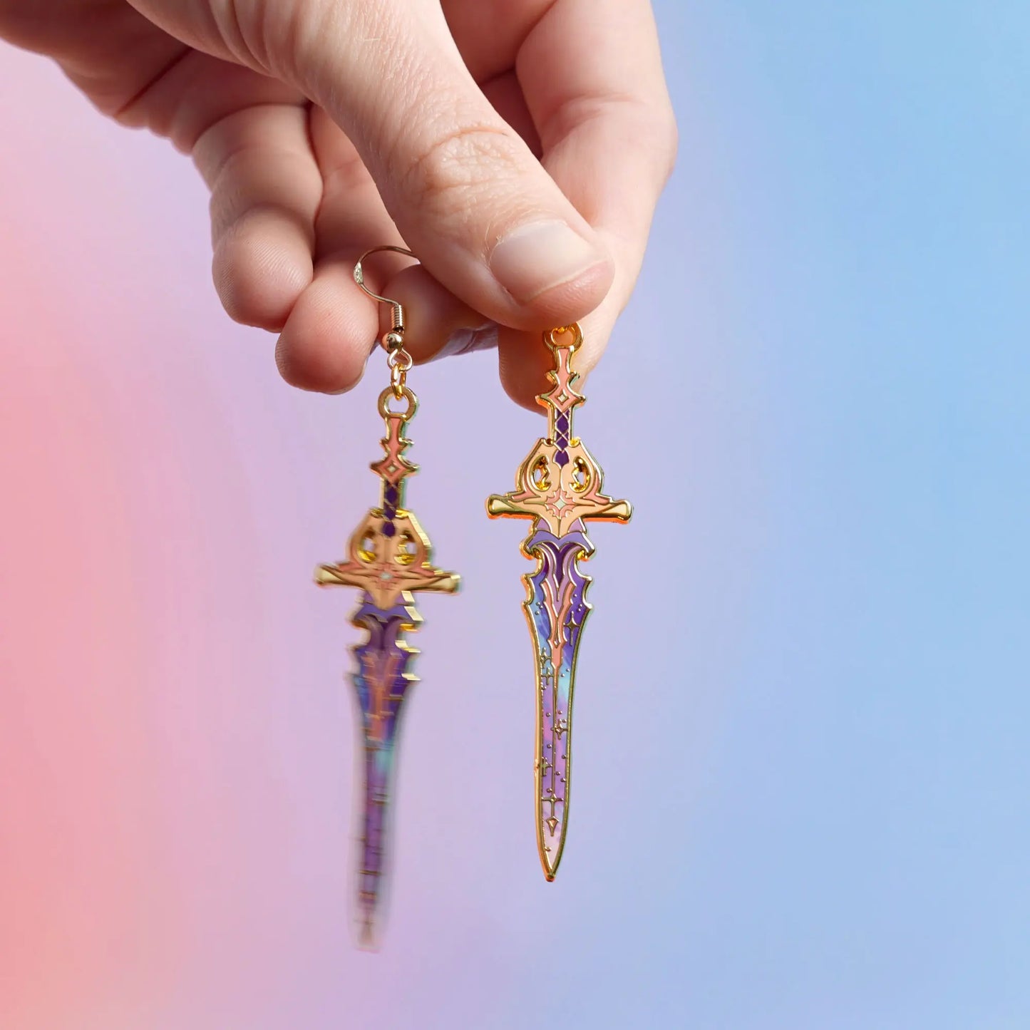 Celestial Armory - Celestial Sword Enamel Earrings