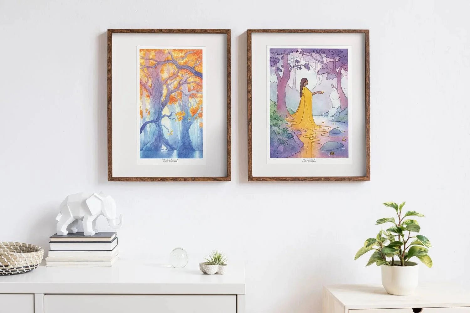 Art print titled The Long Crossing by Naomi VanDoren featuring a scenic adventure landscape in a 11x14 inch size.