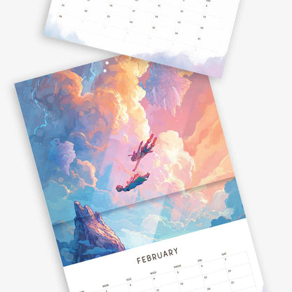 2026 wall calendar featuring Naomi VanDoren's fantasy art with colorful illustrations and inspirational stories on each month.