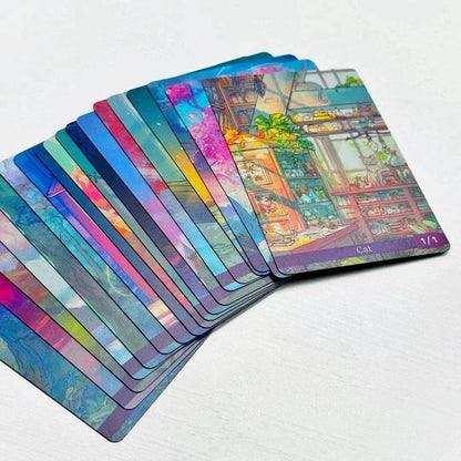 Naomi VanDoren Adventure Art Token and Lands Card Decks featuring colorful fantasy-themed tokens and land illustrations.