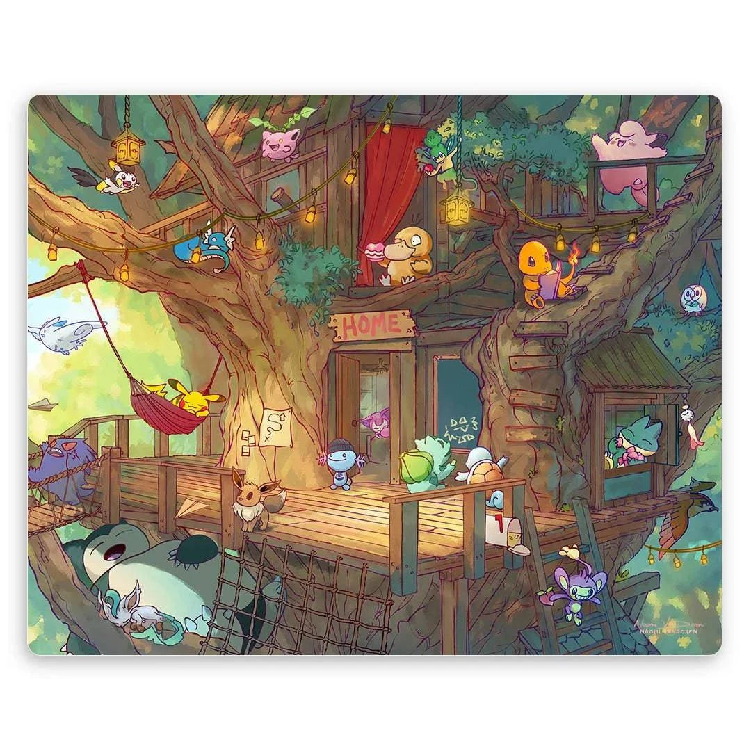 Creature Collecting Treehouse art print by Naomi VanDoren featuring a whimsical treehouse scene with adventure elements.